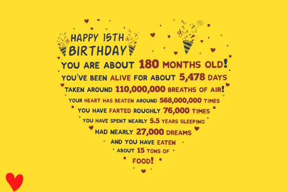 15TH BIRTHDAY Graphic Design for Crafts and Local Business Branding