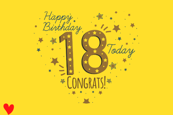 18TH BIRTHDAY HANDMADE WOODEN HEART Graphic Design for Crafts