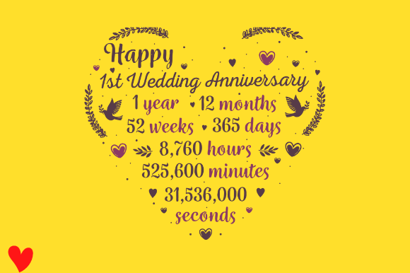 1ST WEDDING ANNIVERSARY GIFT for HER Graphic Design Review