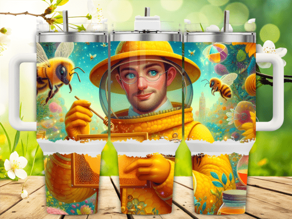 Beekeeper with Bees Honey 40oz Tumbler Graphics