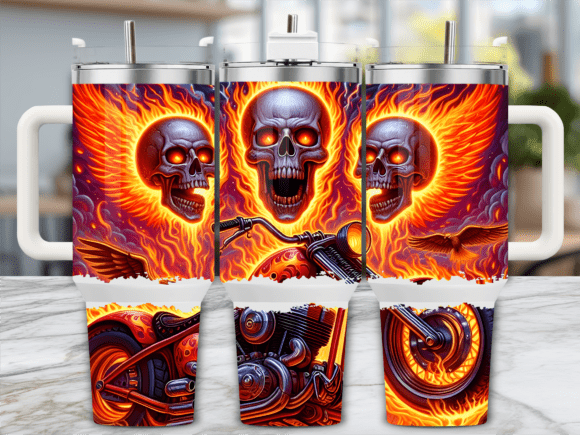 Blazing Skull Flames Rider Tumbler Wrap Review