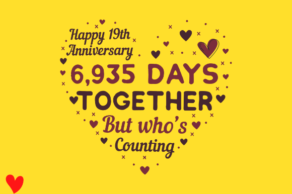 CELEBRATE 19TH WEDDING ANNIVERSARY Graphic Design for Crafts