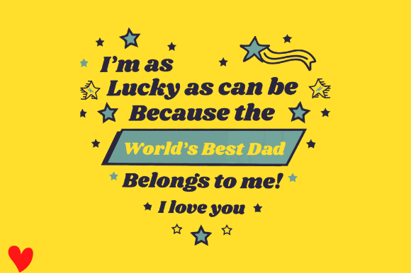 FATHERS DAY HEART Graphic Design for Crafts