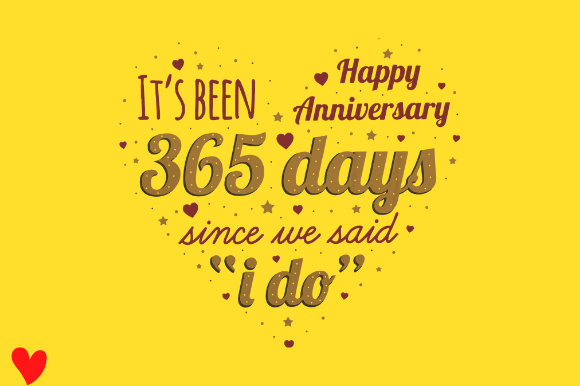 HAPPY 1ST WEDDING ANNIVERSARY Graphics for Crafts