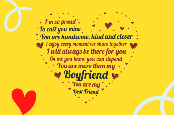 HEART BOYFRIEND BIRTHDAY CHRISTMAS Graphic Design for Crafts and Graphics