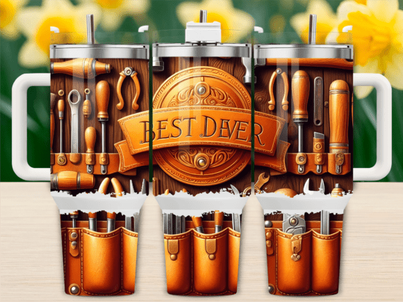 Leather Tools Best Ever Dad 40oz Tumbler Graphics for Tumbler Wraps