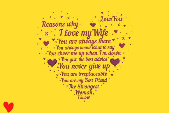REASONS WHY I LOVE YOU WIFE Graphic Design for Crafts