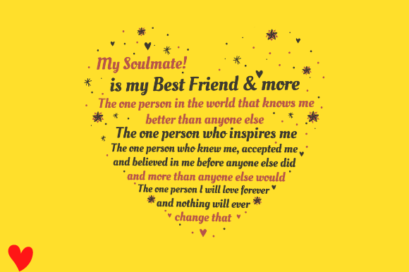 SOULMATE HEART BIRTHDAY ANNIVERSARY Graphic Design for Crafts
