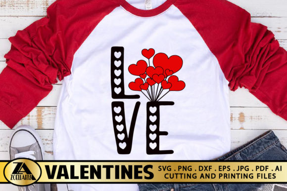 Valentine's Day Love Quote with Hearts Graphics for Crafts